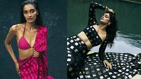 Sameer Madan’s latest cocktail wear sarees are Bollywood glam rewritten