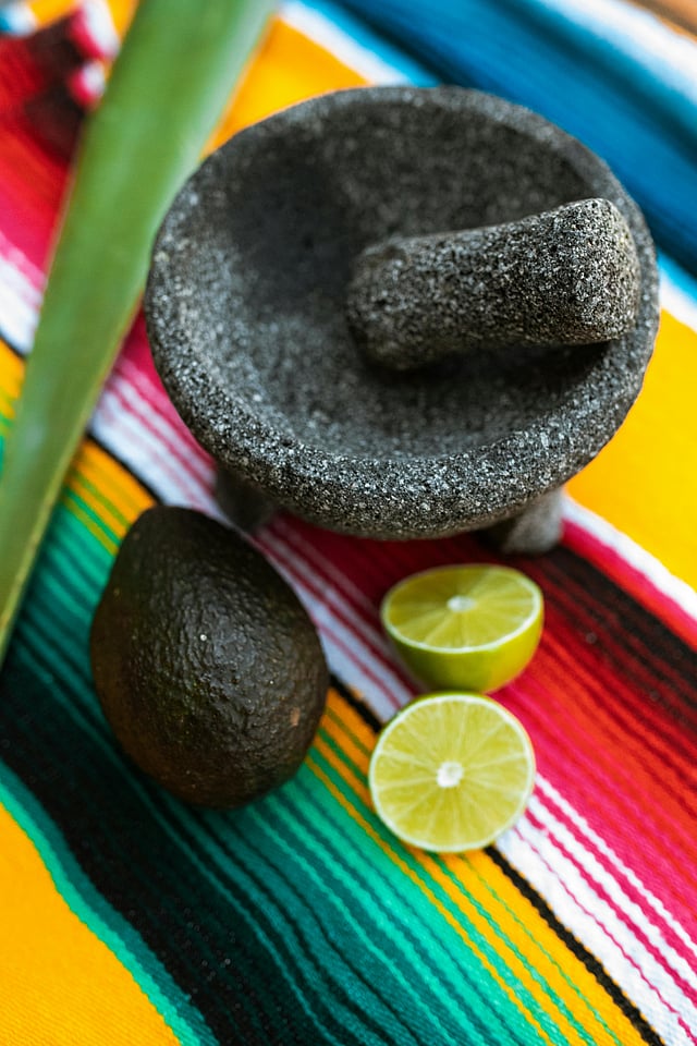 Molcajete is made of volcanic rocks