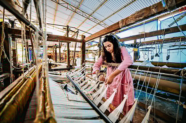 Textile artist Lakshmi Madhavan's signature kasavu weaves have been acquired by the Asian Art Museum, San Francisco