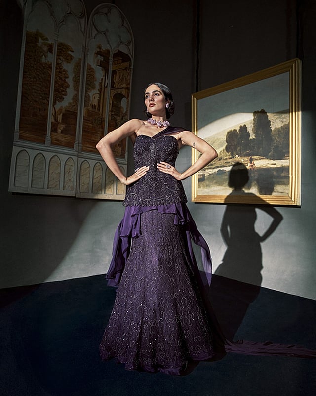 A silhouette from Elisha Wadhwani’s new range Awakening