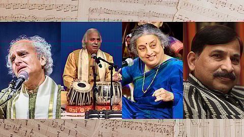 The evening will begin with a discussion on jod-ragas featuring the maestros, and will be followed by a performance
