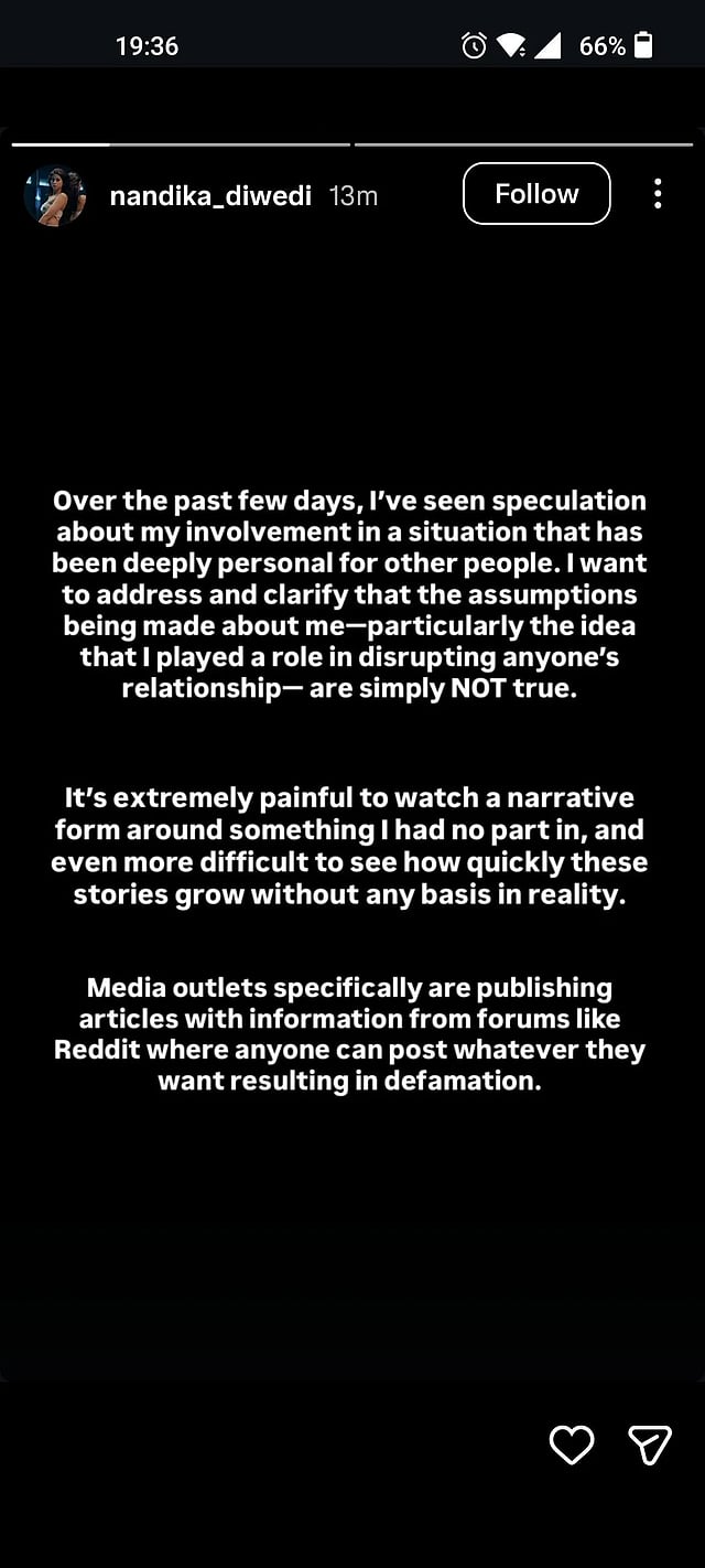 Nandika Dwivedi opens up on involvements in cheating allegations against Palash Muchhal