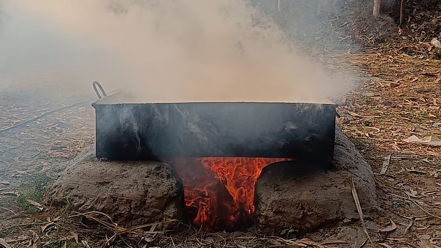 Khejur Gur is made by boiling the sap collected from the tree