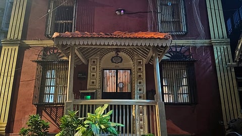 A winter evening walk through Matharpacady reveals yellow-painted heritage homes