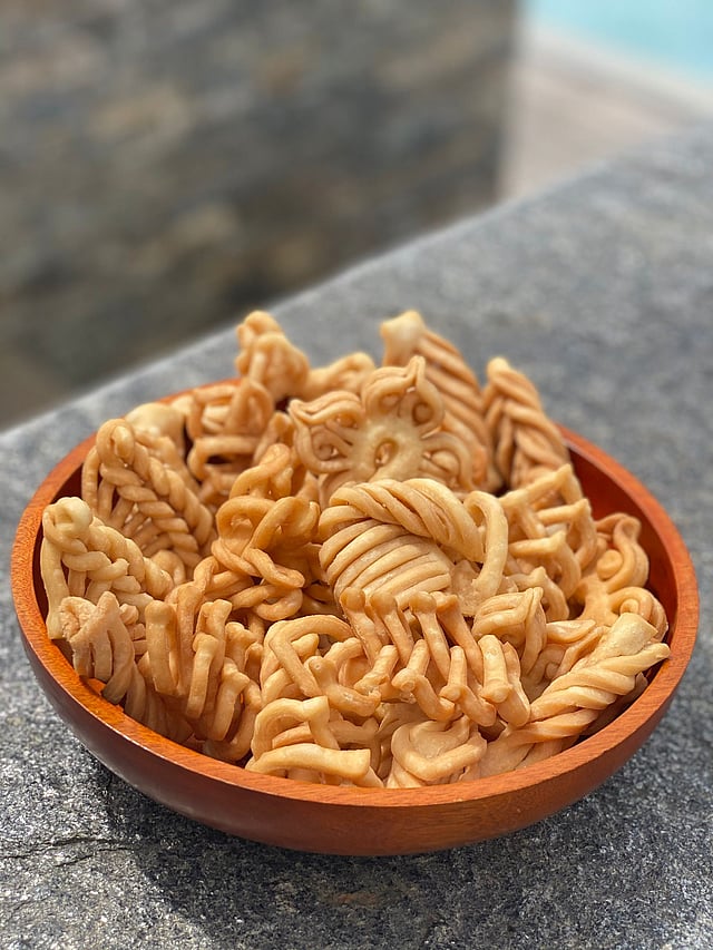 Khabsey is a spiral deep fried snack made during Tshechu