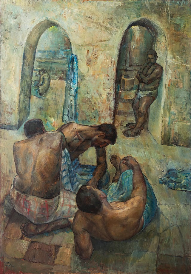The Bathers, 1964 , Oil on canvas, 218 × 151 cm  
