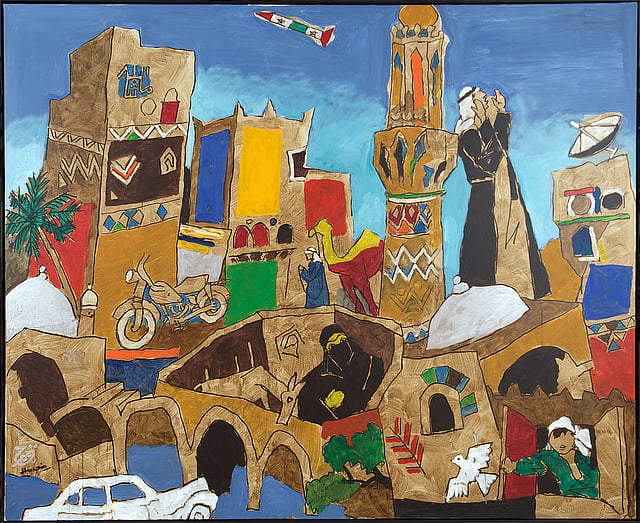 A display from the The MF Husain museum in Doha 