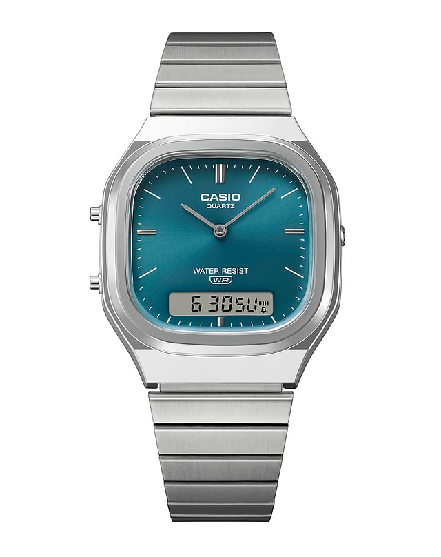 The blue dial of the AQ-240E-3AW