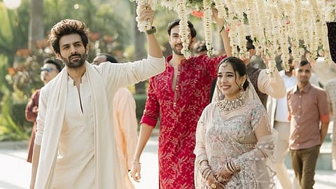 Kritika Tiwari walks down the aisle to brother Kartik Aaryan’s song