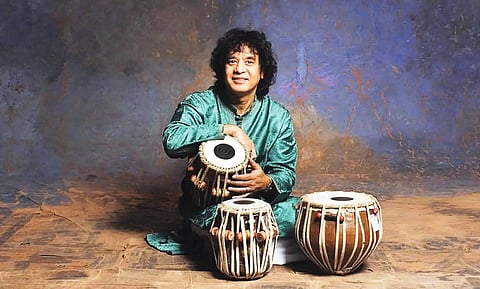 The exhibition Zakir Hussain — Learning to Learn serves as both a memorial and a profound meditation