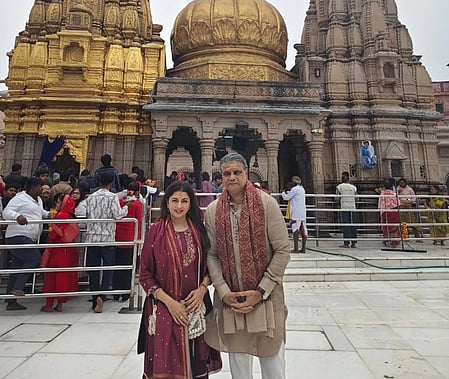 Bhagyashree and husband Himalaya Dasani in Banaras