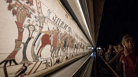 The Bayeux Tapestry illustrates the Battle of Hastings and the events that led up to it