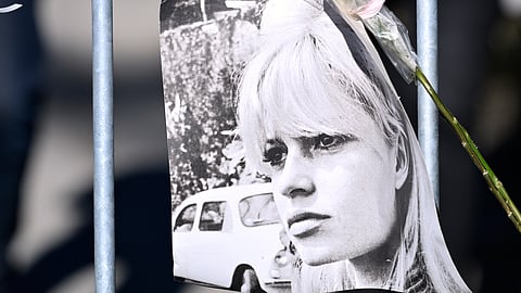 Flowers lay at actor Brigitte Bardot's home in Saint-Tropez, southern France, Sunday