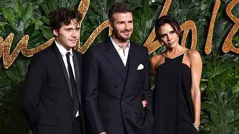 Brookly, David and Victoria Beckham 