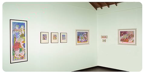 Maya Burman's solo exhibition Gardens of Song in Mumbai gives an immersive view into her richly patterned, lyrical world