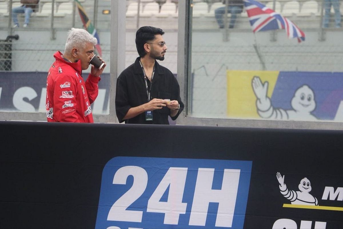 Ajith Kumar and Anirudh Ravichander meet at Abu Dhabi race track; pictures go viral