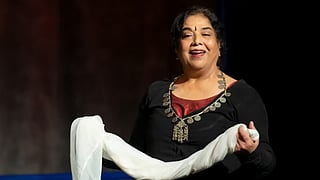 Late thespian Usha Ganguli, the founder of Rangakarmee Theatre Group, on stage
