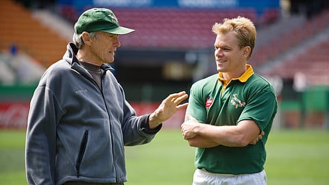 Clint Eastwood and Matt Damon on the sets of Invictus
