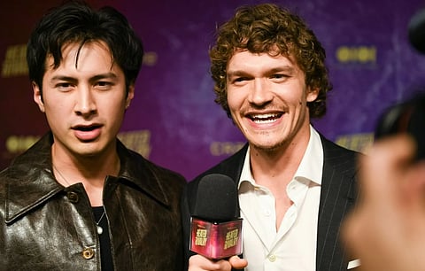 Connor Storrie plays Ilya Rozanov and Hudson Williams plays Shane Hollander in Heated Rivalry