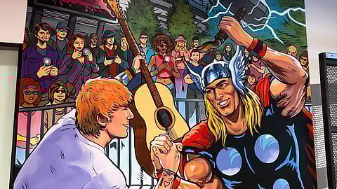 Ed Sheeran shares photo of Arm Wrestling Match with Chris Hemsworth inspired by fan art