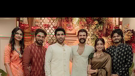 Vijay-Rashmika attends Allu Sirish’s pelli koduku ceremony