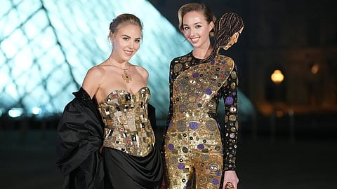 Princess Maria Carolina and Princess Maria Chiara of Bourbon wore Rahul Mishra at recent Louvre dinner