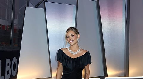 Behold this one-of-a-kind F1 circuit-shaped diamond necklace 