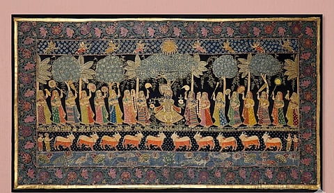 Cloth & Canvas, founded by Pushpa Sharma and Shreya Sharma Joysher, brings Pichwai painting and miniature traditions to the Art House at Mumbai’s NMACC