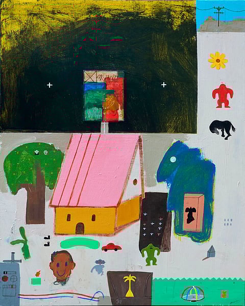 In his debut solo exhibition, Mumbai painter Vinayak Sarwankar revisits the imaginative terrain of childhood