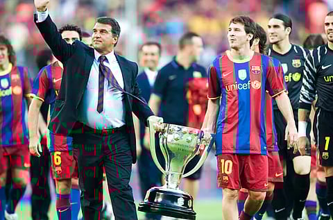 FC Barcelona President Joan Laporta hasn't ruled out the possibility of Lionel Messi returning to the Catalan club