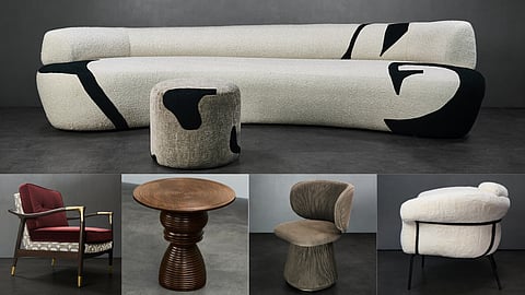 Modern furniture with sculptural form and functional design