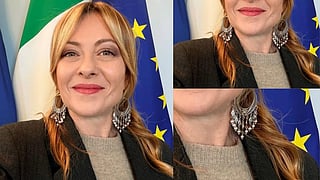 Giorgia Meloni, the prime minister of Italy in jhumkas