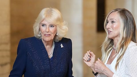 Queen Camilla and Sarah Jessica Parker shared an unexpected but striking moment at the New York Public Library
