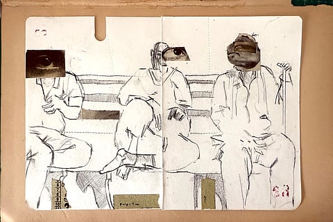 Stuart Robertson's artworks are on display in New Delhi 