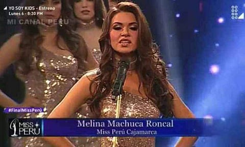 Miss Peru contestants take stand against violence towards women