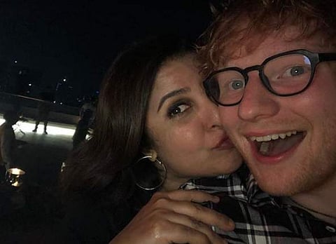 Fahrah Khan and Ed Sheeran