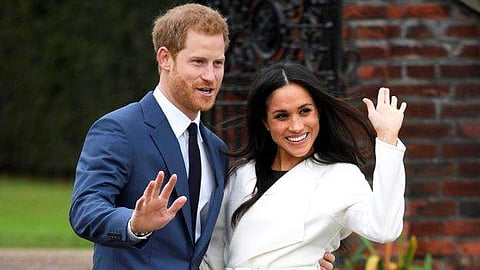 Prince Harry and Meghan Markle at the Sunken Garden