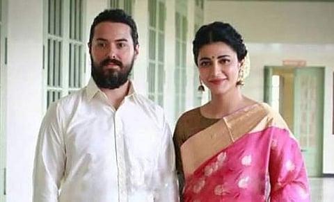 Shruti Haasan attends Aadhav Kannadasan's wedding with boyfriend Michael Corsale