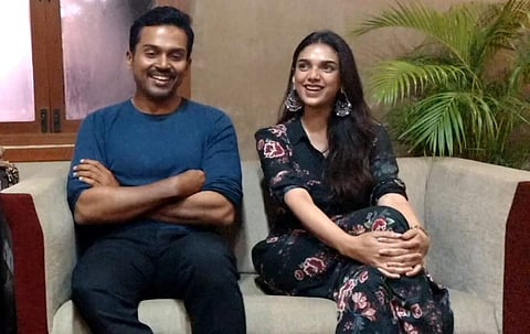 Karthi and Aditi Rao Hyadri