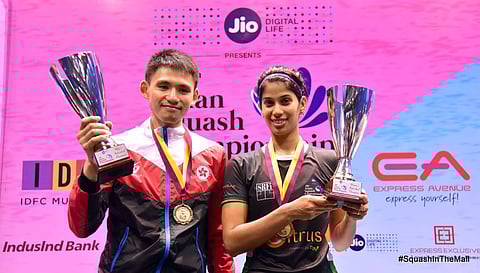Max Lee (L) and Joshna Chinappa (R)