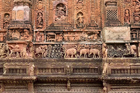 Terracotta works at Bishnupur