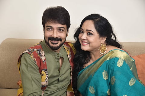 Bengali actors Prosenjit Chatterjee and Aparajita Auddy