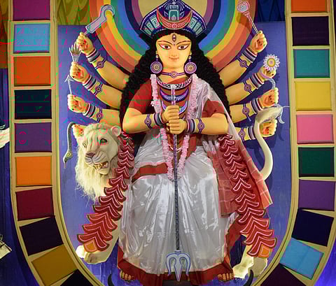 A file picture of a Durga idol. Photo courtesy: Sharmistha Ghosal