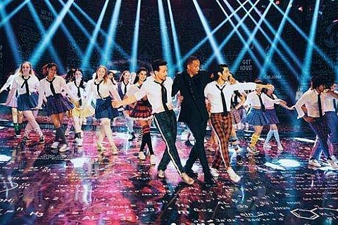 Will Smith with Tiger Shroff and Aditya Seal on the sets of Student Of The Year 2