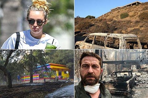 Hollywood celebrities Miley Cyrus, Gerard Butler among celebrities who lost homes in California wildfire