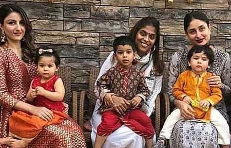 Soha Ali Khan, Inaaya Naumi Kemmu, Taimur Ali Khan and Kareena Kapoor Khan