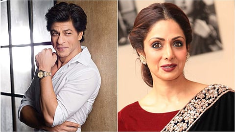 Bollywood stars Shah Rukh Khan and Sridevi