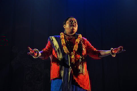 Thespian Sohini Sengupta in the play Panchajanya