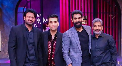 Prabhas, Karan Johar, Rana Daggubati,  SS Rajamouli