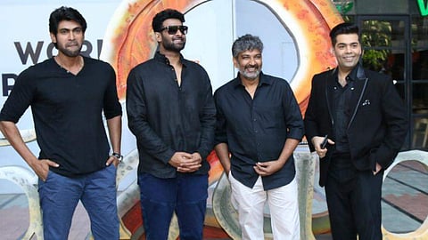 Rana, Prabhas, Rajamouli with Karan Johar
